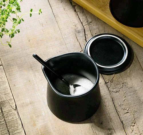 Miniatura 3 de Multi Sugar Bowl - Jarra de cerámica para crema, jarra de salsa con cuchara, 9 onzas