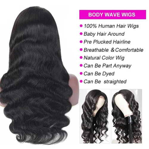 Miniatura 3 de Wear and Go - Pelucas sin pegamento, pelucas de encaje frontal de cabello humano precortadas con cabello de bebé, pelucas de encaje frontal de 13 x