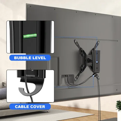 Miniatura 7 de PUTORSEN Soporte de TV RV para televisores de 13 a 43 pulgadas y hasta 44 libras, soporte de pared para RV de liberación rápida con placas de pared