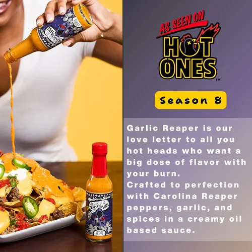 Miniatura 5 de Torchbearer Sauces Salsa de Garlic Reaper, 5 onzas – Carolina Reaper Peppers – Todo natural, vegano, sin extractos, fabricado en Estados Unidos