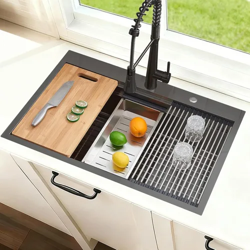 Miniatura 22 de SHACO Fregadero de barra de 15 x 15 pulgadas, fregadero de cocina pequeño de acero inoxidable de 15 pulgadas, fregadero de cocina pequeño de un solo