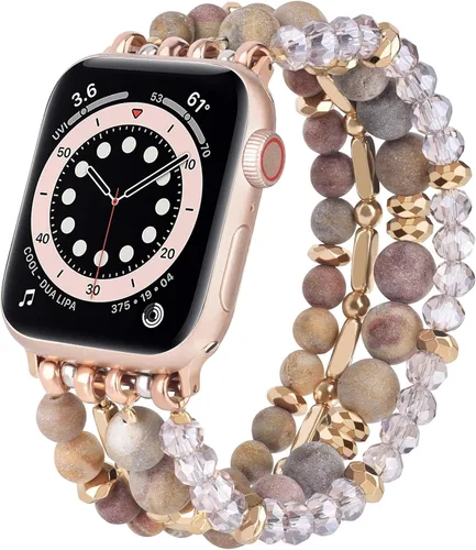 Miniatura 8 de VISOOM Pulsera de cuentas boho compatible con Apple Watch Band de 40 mm/38 mm/41 mm/42 mm Series 11 10 9 8 7 SE Series 6/5/4; correa de reloj
