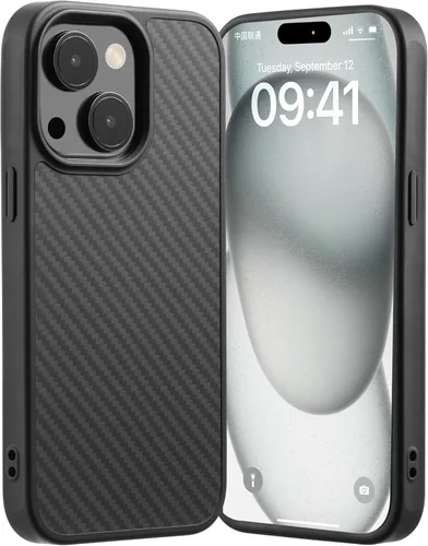 Miniatura 54 de Tigowos - Funda magnética para iPhone 15, resistente a las caídas, sensación de piel mate, a prueba de golpes, delgada, negro mate