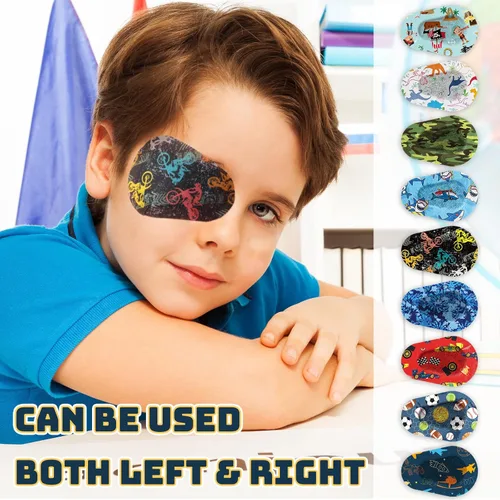Miniatura 4 de Toulite 90 parches adhesivos para los ojos para niños, sin látex, desechables, lindos vendajes adhesivos para ambliopía, bloqueo de luz, ojos