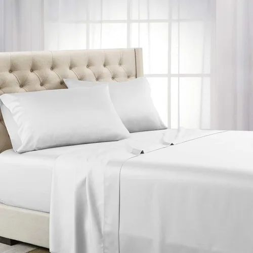 Royal Hotel ABRIPEDIC - Juego de sábanas de Tencel, tela suave y natural pura, 100% tejido Tencel Lyocell Blanco