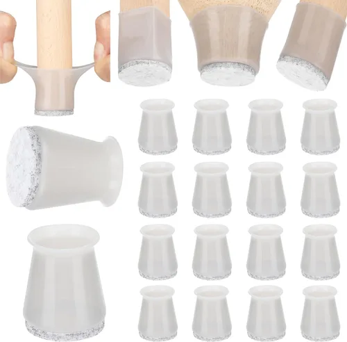 Miniatura 7 de Aneaseit Protectores de suelo para patas de silla, almohadillas de silicona con parte inferior de fieltro para suelos de madera dura y pies