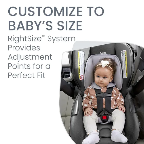 Miniatura 5 de Sistema de viaje para bebé Britax Willow Brook, conjunto de asiento de coche y cochecito con base Aspen, tecnología ClickTight, sistema RightSize