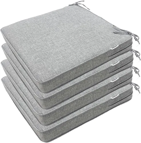 Miniatura 27 de Cojines para sillas de exterior de 19 x 19 pulgadas, impermeables, para muebles de patio, jardín, sofá con cremallera y correas ajustables, juego