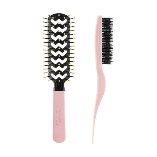 Miniatura 4 de Cricket Amped Up - Cepillo de pelo de goma para estilistas, mujeres y hombres, ideal para peinar bordes, cerdas de nailon y jabalí, Blueberry Bash