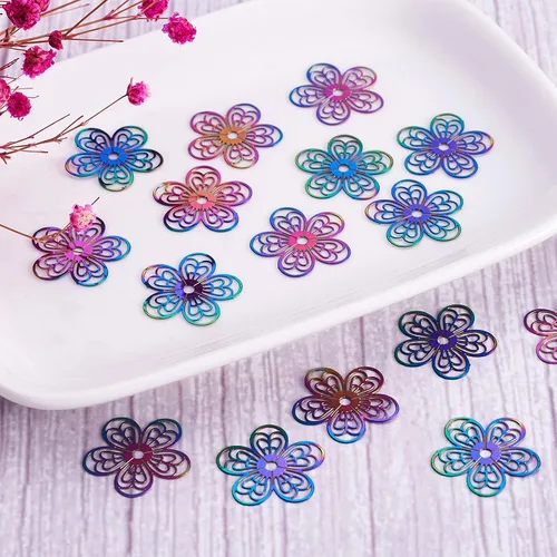 Miniatura 116 de FASHEWELRY 16 dijes de plumas de arco iris de acero inoxidable con alas de filigrana, adornos de metal de 4 colores para hacer joyas, pulseras