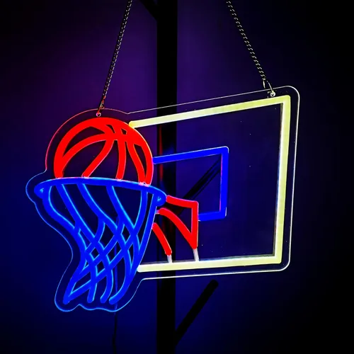 Letreros de neón de baloncesto de 14 x 14 pulgadas, luces de pared para cerveza, bar, club, dormitorio, hotel, pub, cafetería, boda, regalos de