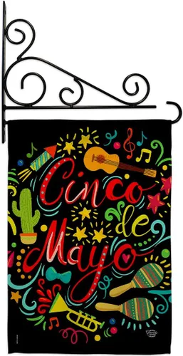 Miniatura 12 de Bandera de jardín de El Fiesta Cinco de Mayo – Fiesta de Verano Cactus Pinata Sombrero Mexicano al aire libre – Cartel de decoración de la casa