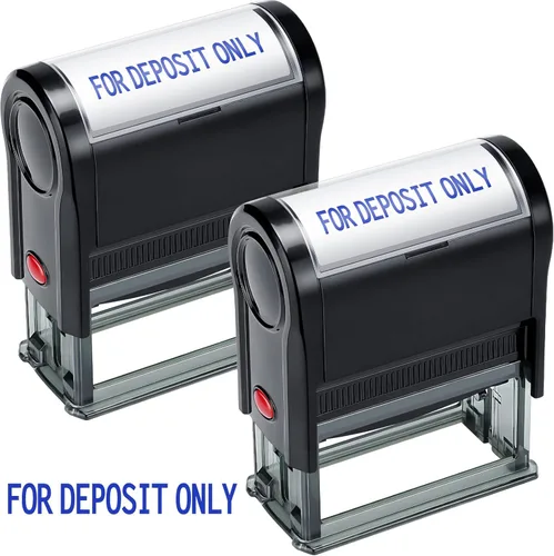 2 sellos para depósitos solo para cheques de negocios, oficina, depósitos bancarios, sello de goma autoentintado, cuentas por pagar, uso minorista,