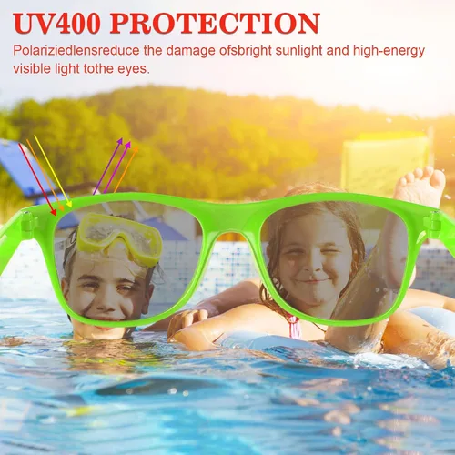 Miniatura 4 de TUPARKA Paquete de 20 lentes de sol para niños a granel para fiestas de verano en la piscina, fiestas de cumpleaños, bolsas de golosinas, color verde