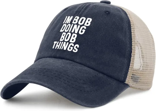 Miniatura 2 de Im Bob Doing Bob Things - Sombrero de camionero para hombre, sombrero de malla vintage para verano Azul Marino-06