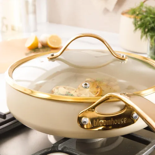 Miniatura 5 de bloomhouse - Dos veces ganador de los Favoritos de Oprah - Sartén antiadherente de aluminio resistente de 10 pulgadas Premium PFA Free para Crema