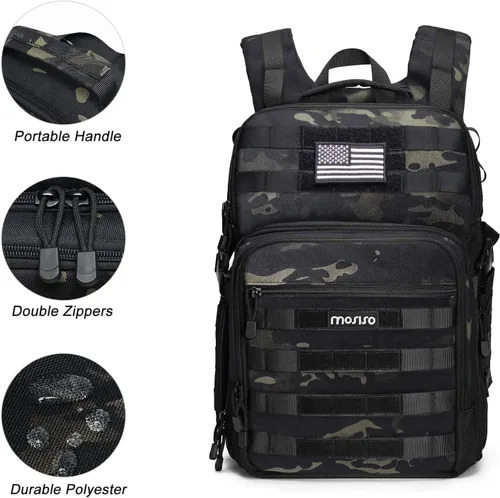Miniatura 5 de MOSISO Mochila para cámaras réflex digital de un solo objetivo, réflex de un solo objetivo o sin espejo, estuche táctico para cámara de fotografía