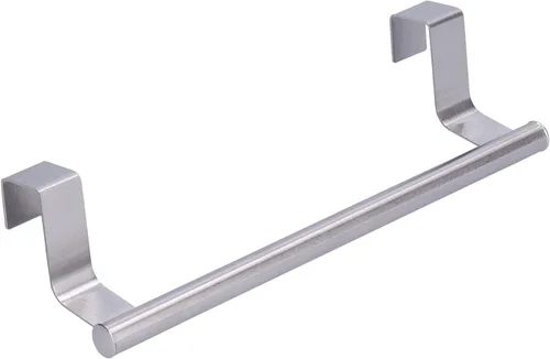 Miniatura 2 de Garosa Toallero de baño de acero inoxidable para colgar, sin perforaciones, hebilla colgante, soporte para toallas de cocina, barras individuales