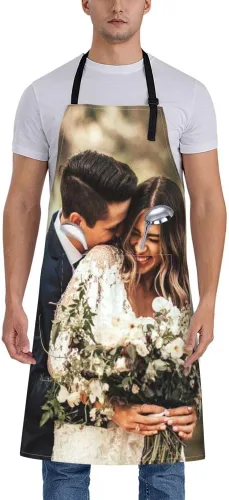 Miniatura 2 de Delantales personalizados para mujeres y hombres, delantal personalizado con logotipo de texto fotográfico, delantales de cocina personalizados