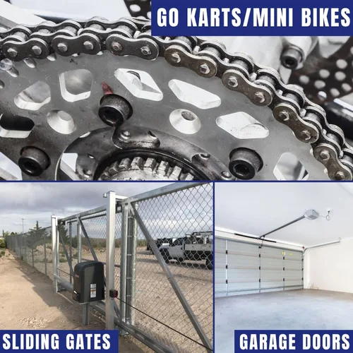 Miniatura 6 de Jeremywell Jermeywell - Cadena de 25 rodillos de 10 pies con 1 enlace de conexión para Go Karts, Mini Bicicletas, Scooters, ATV, MTV, Dirt Bike