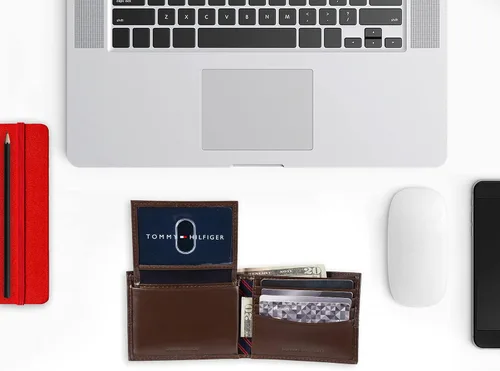 Miniatura 6 de Tommy Hilfiger Cartera de cuero genuino para hombre con múltiples ranuras para tarjetas