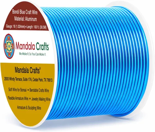 Miniatura 203 de Mandala Crafts - Alambre de aluminio anodizado de 8 calibre para hacer joyas - 9.75 m de alambre flexible negro colorido - Flexible para bonsái