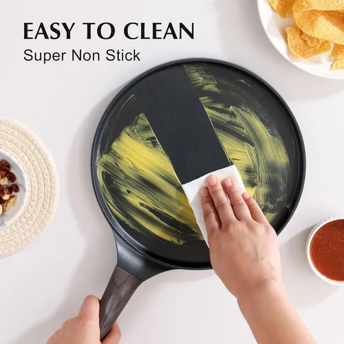 Miniatura 5 de SENSARTE Sartén Antiadherente para Crepas, Sartén Dosa con Revestimiento de Granito Suizo Sartén Plana para Panqueques Plancha Tawa de 12 Pulgadas