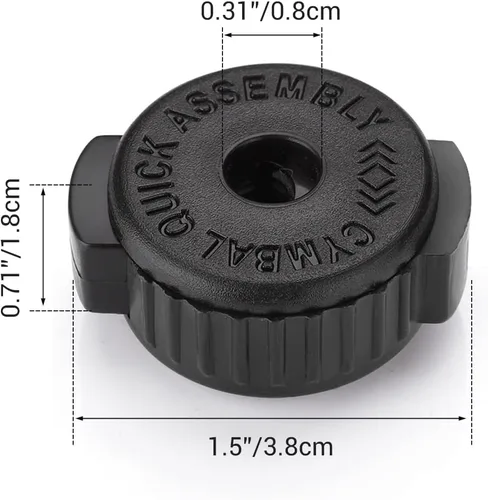 Miniatura 6 de Facmogu 6 piezas de tuercas de platillo de plástico negro, tuerca de platillo de 8 mm de ajuste rápido para kit de tambor de percusión, tuerca