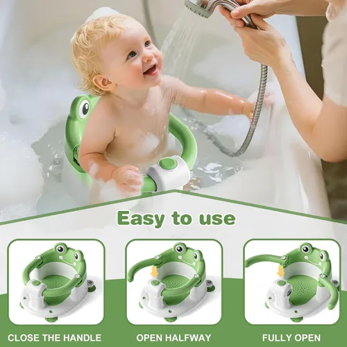 Miniatura 2 de Asiento de baño de bebé para bebés de 6 meses en adelante, asientos de baño antideslizantes para sentarse con ventosas y cojín suave para asiento
