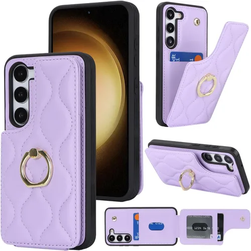 Miniatura 13 de Lipvina Funda para Samsung Galaxy S22 5G con tarjetero para mujer, tarjetero de crédito, soporte de anillo de soporte, funda tipo cartera