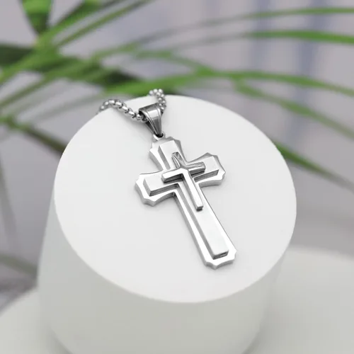 Miniatura 5 de Cross necklace for men Christian gifts for women,silver necklaces for teen girls chain mens religious essentials fear of god jewelry men's stainless
