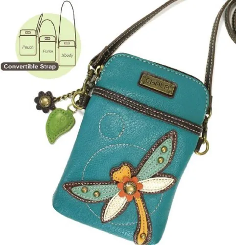 Miniatura 4 de CHALA Bolso cruzado para teléfono celular, piel sintética, lona multicolor con correa ajustable