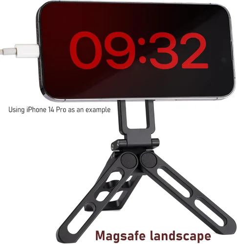 Miniatura 2 de Trípode de bolsillo compatible con MagSafe, sujeción magnética resistente, altura ajustable para teléfonos MagSafe, ideal para vlogging