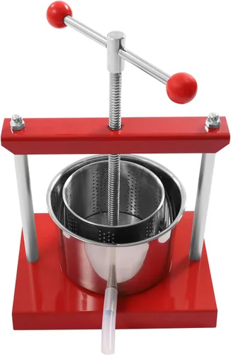 Miniatura 6 de Prensa manual para vino de frutas, barriles de acero inoxidable, prensado a mano para jugo, verduras, vino, aceite de oliva (3L/0.8 galones)