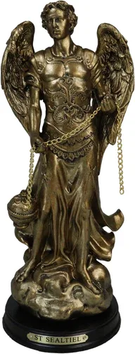 Miniatura 9 de Ebros - Estatua de Arcángel del Consejo Angélico de la Iglesia Católica Ortodoxa Oriental, estatua de 8 pulgadas de alto con placa de nombre