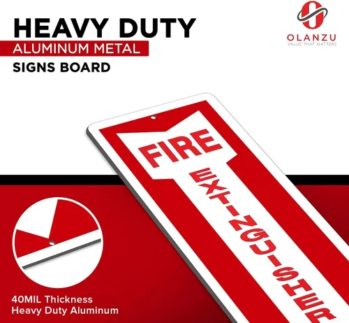 Miniatura 4 de OLANZU Señales de extintor de incendios para empresas, paquete de 5, letrero de metal para extintor de incendios de 4 x 12 pulgadas, de aluminio