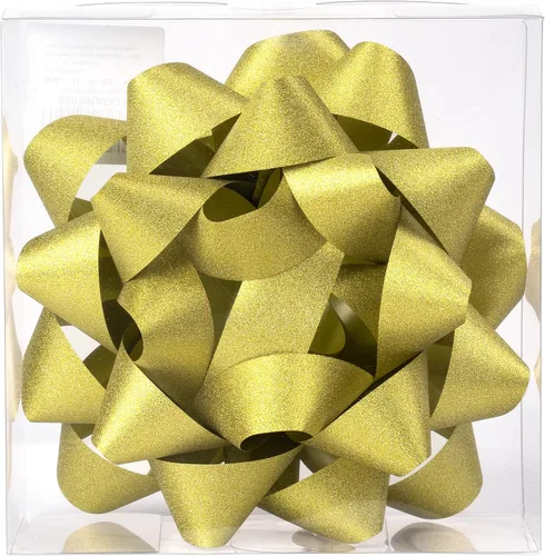 Miniatura 5 de LeZakaa Lazo de regalo con purpurina de 8 pulgadas, lazo de regalo autoadhesivo dorado para cumpleaños, Navidad, boda, vacaciones (1 unidad)