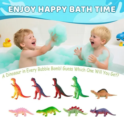 Miniatura 3 de Bombas de baño de dinosaurio para niños con juguetes en el interior, suaves y seguras, para niños de 3, 4, 5, 6, 7, 8, 9 años, regalo ideal