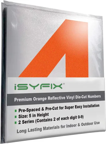 Miniatura 7 de iSYFIX Calcomanías de Números de Vinilo Verde Manzana – 1.5 Pulgadas Autoadhesivas (2 Juegos) – Calcomanía Premium Troquelada y Pre-espaciada