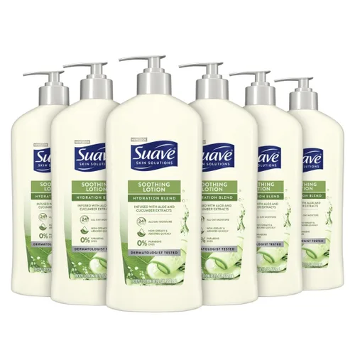 Miniatura 11 de Suave Loción calmante de hidratación para manos y cuerpo con aloe vera que refresca la piel seca, de absorción rápida, crema hidratante intensiva