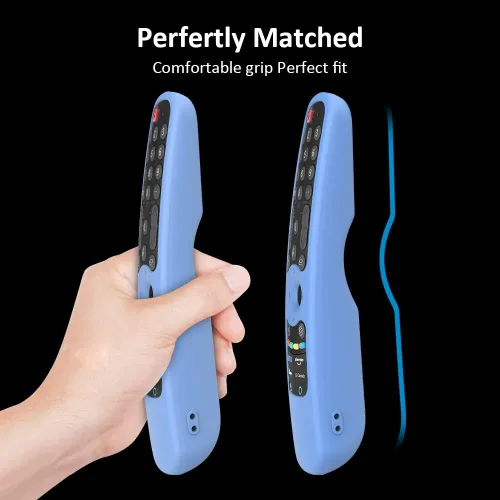 Miniatura 2 de LEFXMOPHY MR21GC - Funda de repuesto para LG AN-MR21GA / AN-MR21GC Magic Remote Control w/NFC (2021), funda de silicona azul que brilla en la Azul