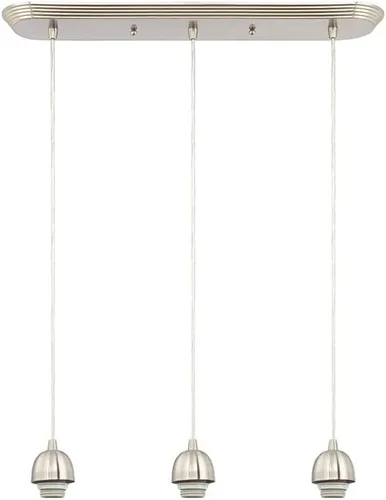 Westinghouse Tres luces interiores 6301200 3Lgt NI Mini colgante, níquel cepillado, blanco