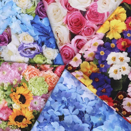 Miniatura 3 de Mook Fabrics Tela floral [45 pulgadas de ancho] – Material ligero, 100% algodón para acolchado, detalles de decoración del hogar Artes, Amarillo
