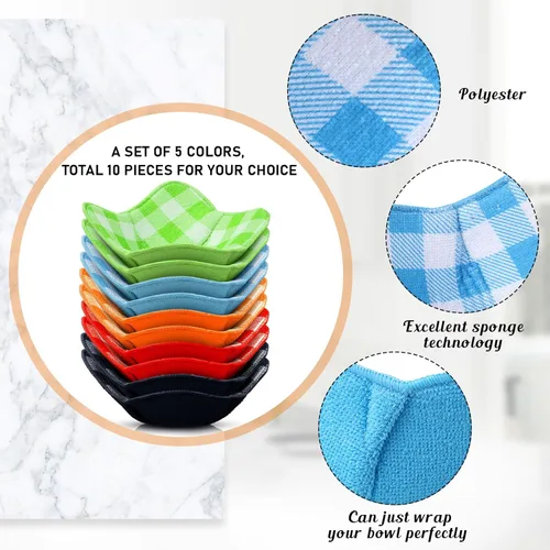 Miniatura 3 de Geiserailie Soporte para cuenco caliente apto para microondas, multiusos, a prueba de calor, para evitar que la mano se caliente y mantener