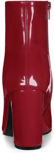 Miniatura 3 de Allegra K Botines con cremallera y tacón grueso para mujer