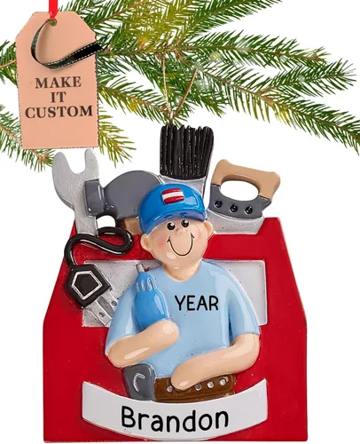 Adorno personalizado de manitas 2026 | Adornos de Navidad personalizados con grabado láser las 24 horas para árbol | Electricista personalizado con