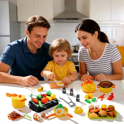 Miniatura 7 de CUTE STONE Accesorios de cocina de juguete, juego de cocina para niños con ollas y sartenes de juguete, juguetes de utensilios de cocina con juego