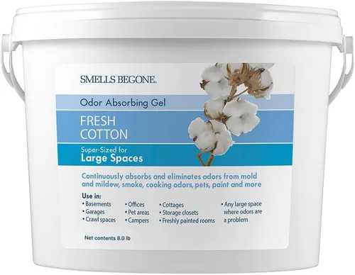 SMELLS BEGONE Gel absorbente de olores de 1 galón - Ambientador y eliminador de olores para hogares, garajes y edificios comerciales - Tamaño