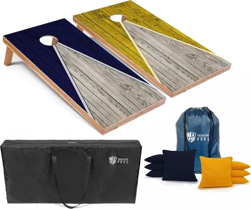Miniatura 56 de Tailgating Pros Juego de tablero de Cornhole ligero con diseño piramidal con bolsas de frijoles y estuche de transporte, juego de cornhole