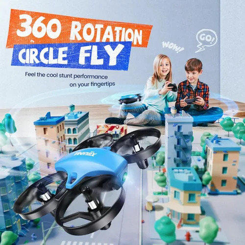 Miniatura 3 de Veeniix V995 Mini drones para niños de 14+ y principiantes, cuadricóptero RC de interiores, pequeño avión helicóptero con giros 3D, rotación